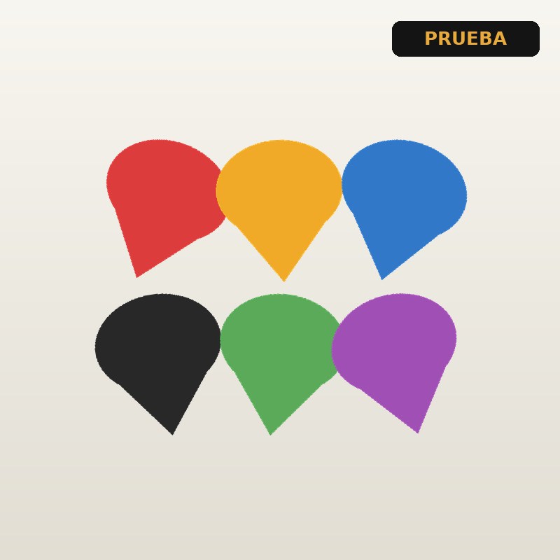 Pack 6 uñetas de colores (prueba)